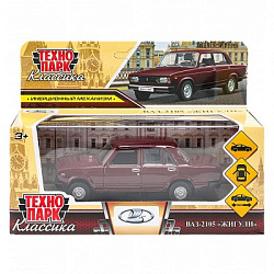 Машина металл LADA ваз-2105 1997 12 cm, двери, багаж, инерц., гранат, кор. Технопарк в кор.2*36шт