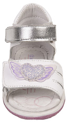 01112-F Сандалии 17-22 р.р Белый/Серебряный  разм.21