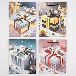 Пакет ПОДАРОК 30*41,5*12см тисн.фольг. арт.204L (1/12/360шт)