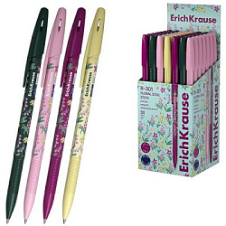 Ручка шариковая " Erich Krause " R-301 Stick Floral Soul, синяя 0,7мм, толщина письма 0,35мм, кругла