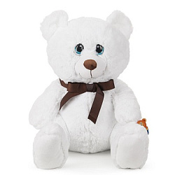 402714 Игрушка мягкая мишка белый с бантиком 40см, без чипа "МУЛЬТИ-ПУЛЬТИ" в кор.8шт