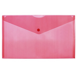 Папка на кнопке МАЛЫЙ ФОРМАТ А6 (260*130) " KWELT " матовая красная 0,15мм полупрозрачная