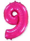Шар (40''/102 см) Цифра, 9, Фуше, 1 шт.