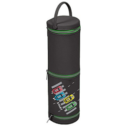 Пенал " deVente " 1 отделение Turbo 22,5*6,7*6,2см, черный, силиконовый, на 3 молнии, с ручкой для п