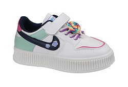 T-10994-H Полуботинки 25-30 р.р Белый/Т.Синий(12 пар) (Размер 25)