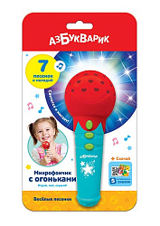 Веселые песенки (Микрофончик с огоньками) Красный
