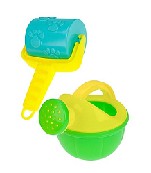 "Песочный набор ""Морской"" (лейка,лопатка,грабли,валик,2 формочки)(в сетке) ( Арт. ИК-0503)