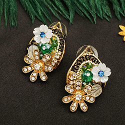 Серьги ассорти "Цветущий сад", цветные в чернёном золоте 2297126