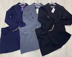 Костюм двойка пиджак и юбка для девочки (КД7740) 36-42