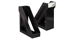 Лоток вертикальный для бумаг, увеличенная ширина  (265х100х285 мм), СТАММ "Базис", черный, ЛТ32