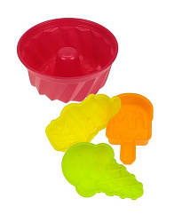 "Песочный набор ""Вкус лета"" (лопатка,4 формочки)(в сетке) ( Арт. ИК-0505)