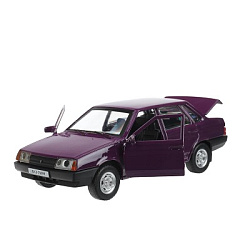 Машина металл ВАЗ-21099 "СПУТНИК" 13,1 см, двери, багаж, фиолетовый, в кор. Технопарк в кор.2*36шт