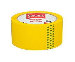 Клейкая лента упаковочная 48мм х 66м, ЖЕЛТАЯ, толщина 45 микрон, BRAUBERG, 440141