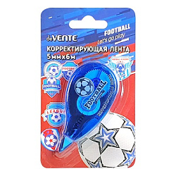 Корректирующая лента " deVente " Football 5мм*6м, синий прозрачный корпус, фронтальный аппликатор, р