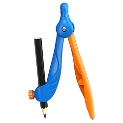 Готовальня Berlingo "Supertwist", 2 предмета, пластиковый циркуль 120мм, + карандаш, пластиковый фут