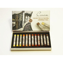 Пастель сухая художественная "Сонет" "Земляные тона", 12 цв., круглое сечение, 7141244