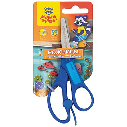 Ножницы детские Мульти-Пульти "Приключения Енота" 13,2см, с усилителем, европодвес