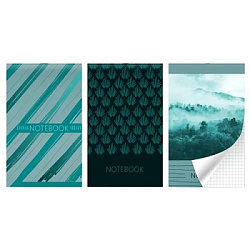 Блокнот МАЛЫЙ ФОРМАТ А6  30л " Lamark " Фактурная бирюза, на скобе, клетка, обложка - мелованный кар