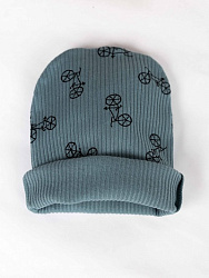 А66/53-К Шапка (лапша/велосипеды на серо-голубом), р. 42