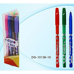 Набор шариковых ручек " Digno " 10цв 0,7мм, цветной тонированный корпус, с серебристым рисунком, пла