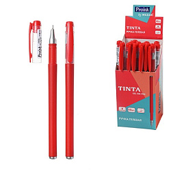 Ручка гелевая " Mazari " Tinta, красная, 0,5мм, игольчатый пишущий узел, пластиковый корпус, сменный