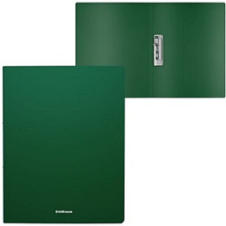 Папка с зажимом " Erich Krause " A4 Matt Classic зеленая, пластик 0,40мм, текстура поверхности- песо