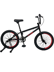 Велосипед двухколёсный трюковой BEST. Чёрный с чёрно-красными ободами. Колёса 20 дюймов(арт.ВЛ-2048)