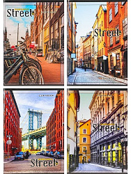 TМ"Remix"Тетрадь КЛЕТКА 96л. УЛИЦЫ МЕГАПОЛИСОВ (96-6496) обл- мелов. картон, второй блок 145х203