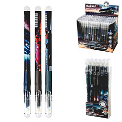 Ручка пиши-стирай " Mazari " Cars, гелевая 0,5мм, синяя, игольчатый пишущий узел, термочуствительные