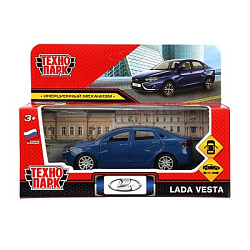 Машина металл LADA vesta 11,5 см, двери, темно-синий, кор. Технопарк в кор.2*36шт
