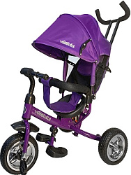 Велосипед трёхколесный с ручкой МЕРКУРИЙ (колеса EVA 10"/8")  фиолетовый  (арт. ВЛ-5057)