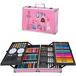 Набор для творчества " Basir " Модницы 145 предметов: маслянная пастель- 24цв, акварель- 24цв, аквар