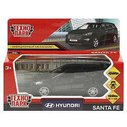 Машина металл HYUNDAI 12 см, двери, багаж, инерц, черный, кор. Технопарк в кор.2*36шт