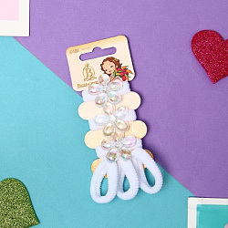 Резинки для волос «Сладость», набор 6 шт., цветочек, 2 см, белые