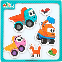 Игрушка деревянная Грузовичок Лева магнитная доска, терм. пакет Буратино в кор.200шт