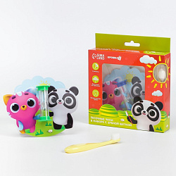 Песочные часы в наборе с зубной щеткой "Малыши-кругляши"   7121420   