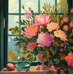 Алмазные узоры. Летний натюрморт.  30*30см. Арт. 08388