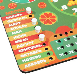 Игрушка деревянная вкладыш календарь с ручками Чебурашка 28*19,5см,термопак Буратино в кор.20шт