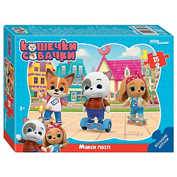 Контурный МАКСИ пазл 15 эл. "Кошечки и собачки" (0+ Медиа)