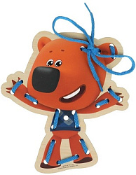 Игрушка деревянная Ми-ми-мишки шнуровка Кеша 18*17 см Буратино в кор.50шт