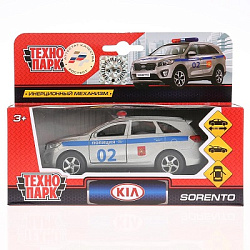 Машина металл KIA sorento prime ПОЛИЦИЯ, 12 см, двери, багаж., инерц., кор. Технопарк в кор.2*24шт