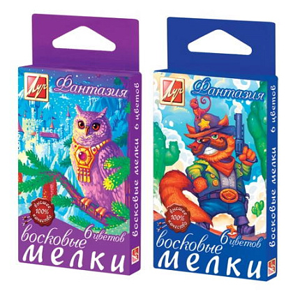 Мелки масляные " Луч " Фантазия  6цв в картонной упаковке