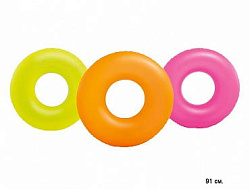 КРУГ НАДУВНОЙ ДЛЯ ПЛАВАНИЯ 91СМ НЕОНОВЫЙ 3ЦВ ВН:59262