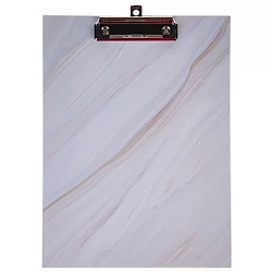 Планшет " Hatber " А4 Белый мрамор с металлическим зажимом, матовый ламинированный картон