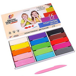 Пластилин " Луч " Школа творчества 15цв 300г картонная упаковка