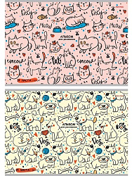 Альбом для рисования А4 24л. НАРИСОВАННЫЕ ПИТОМЦЫ (24-2279) скрепка, 2 диз. в спайке, 6+0, лен