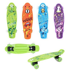 Пениборд 43 см, пвх колеса, цвет в ассорт. - в кор.12шт