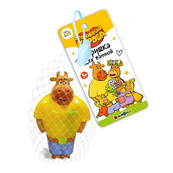 315996 Игрушка для купания Оранжевая корова Па, 10см КАПИТОШКА в кор.100шт
