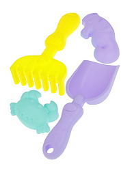 "Песочный набор ""Прибой"" (лопатка,грабли,2 формочки)(в сетке) ( Арт. ИК-0510)