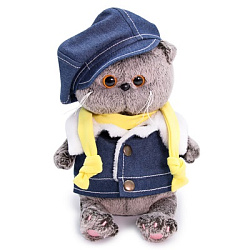 BB-051 Игрушка Кот Басик baby в джинсовом жилете